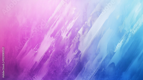 Abstract Diagonal Gradient in Pink and Blue, Vibrant Watercolor Brush Strokes with Copy Space