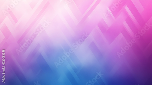 Abstract Geometric Gradient in Pink and Blue, Soft Blurred Zigzag Pattern with Copy Space