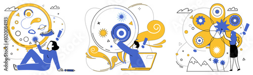 Modern product vector illustration. Creativity is heartbeat successful modern product aspirations Development is roadmap guiding journey to luxury in modern products The presentation modern products