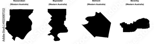 Bassendean, Bayswater, Belmont, Beverley outline maps photo