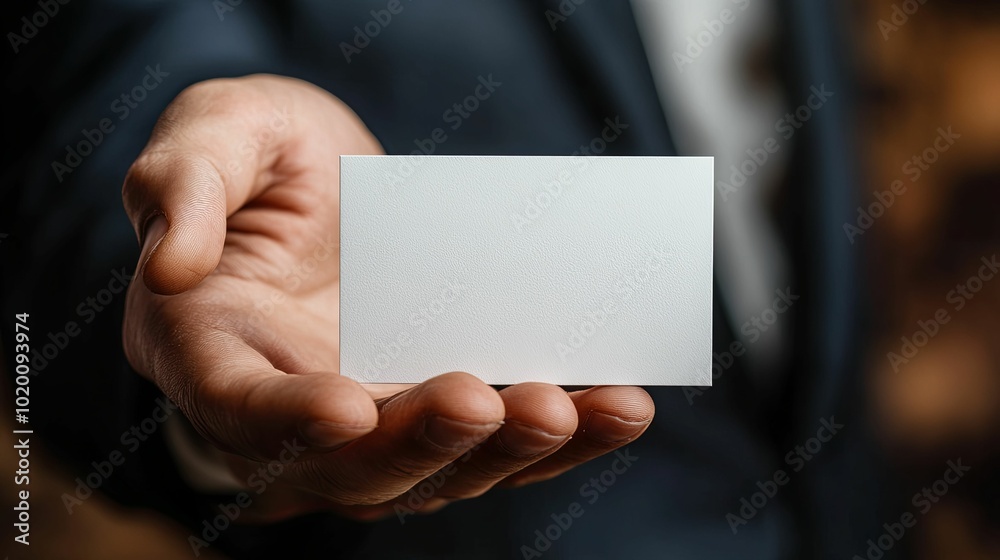 Hand Holding a Blank White Card with a Textured Surface Hand Holding a Blank White Card with a Textured Surface