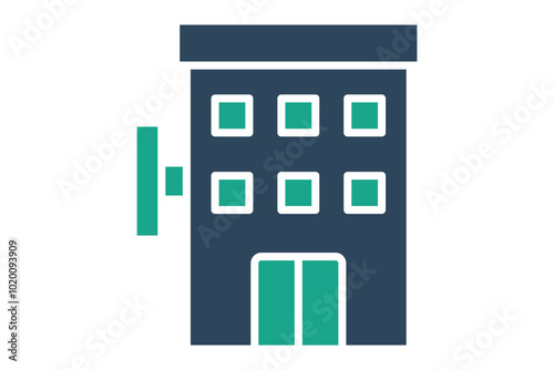 Hotel icon. solid icon style. icon related to building. hotel elements vector illustration