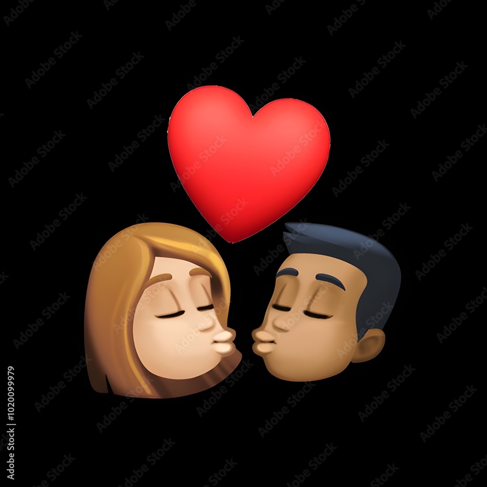 Couple Kissing Emoji with Heart
Couple Kissing Emoji with Heart