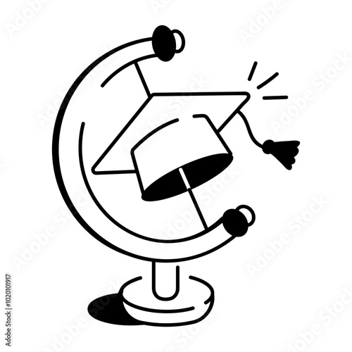 Study abroad icon in drawing style 

