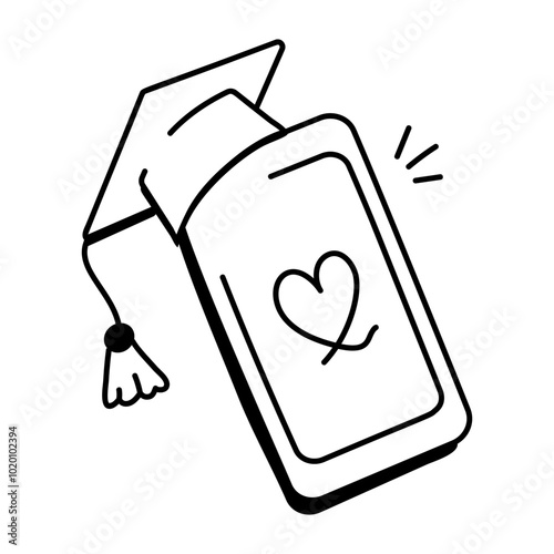 Education app icon in drawing style 

