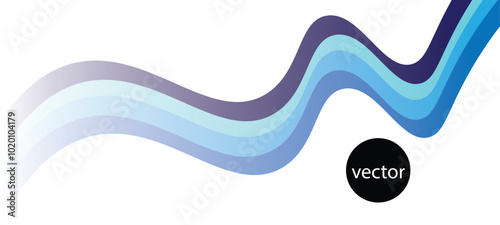 Blue wave abstract background. Blue banner background. Vector abstract graphic design.