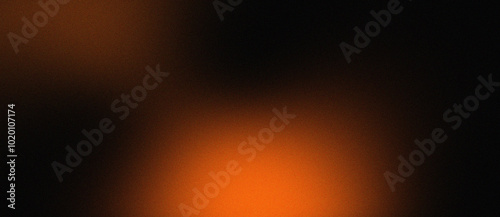 Noise orange colour gradient texture on black grainy background, header backdrop banner design