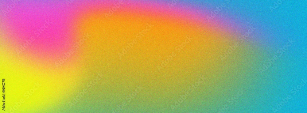 Obraz premium Vibrant pink and yellow abstract noise texture on light blue grainy background, header backdrop banner design