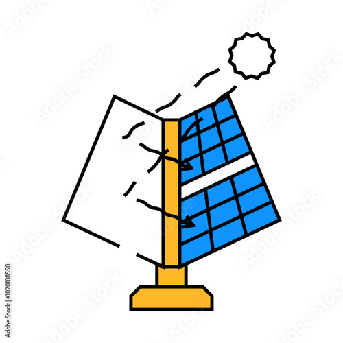 reflectors solar panel line icon vector. reflectors solar panel sign. isolated symbol illustration