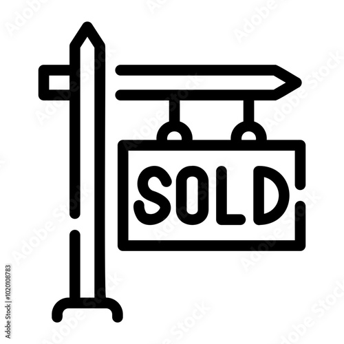 sold sign Line Icon