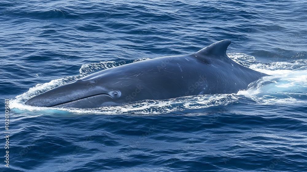 Fototapeta premium A close-up view of a whale swimming in the ocean.