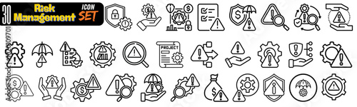 risk management editable Line icon set