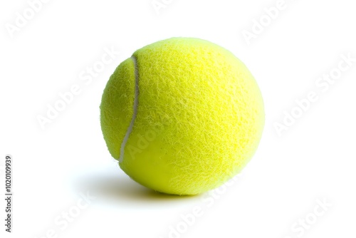 A single tennis ball isolated on a white background.