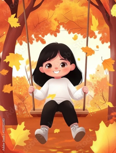 Cute little girl in autumn