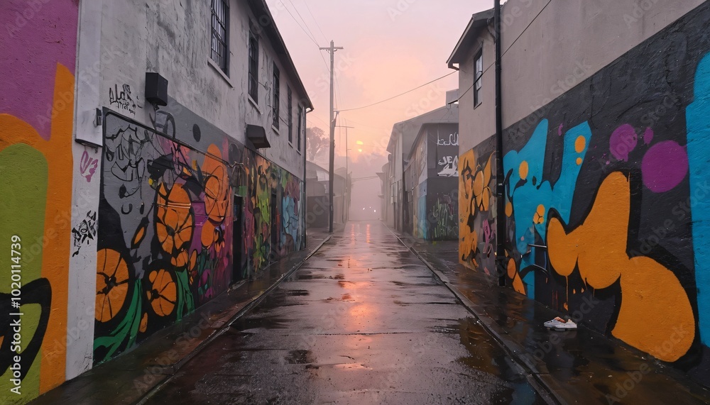 Fototapeta premium alleys with street art