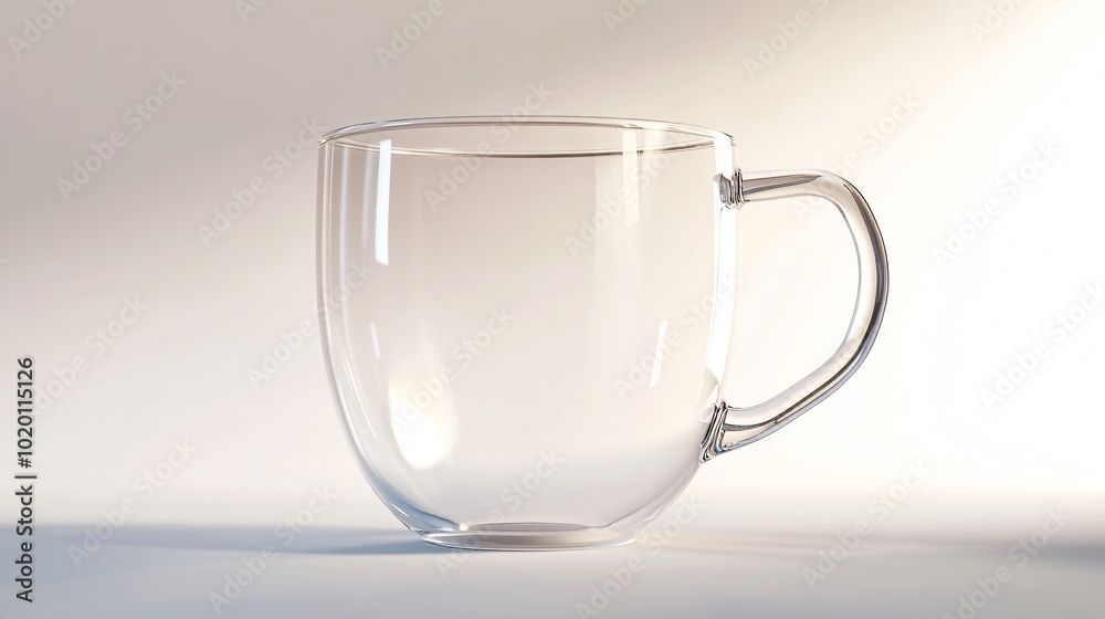 Transparent Glass Mug Floating in Air Transparent Glass Mug Floating in Air