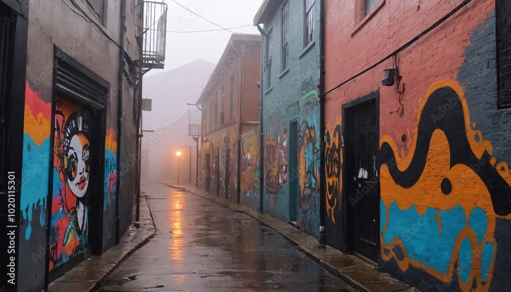 Fototapeta premium alleys with street art