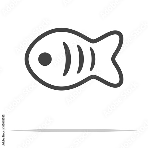 Fish shaped cracker outline icon transparent vector isolated
