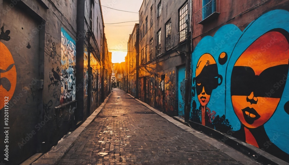 Fototapeta premium alleys with street art