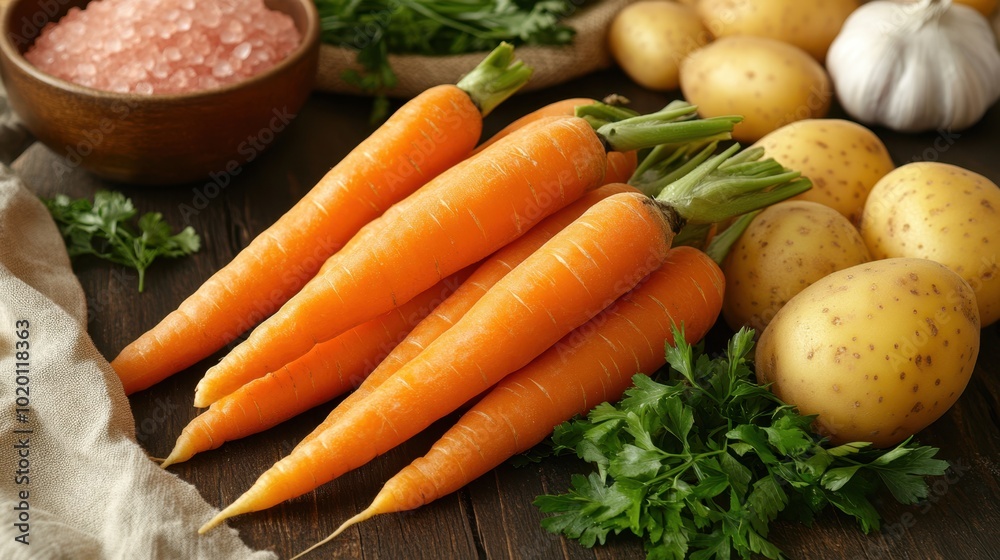 The Fresh Carrots and Potatoes The Fresh Carrots and Potatoes