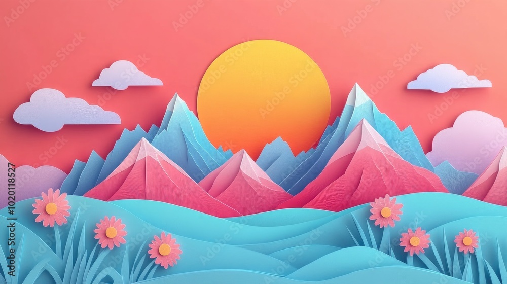 Springtime mountains under a cloudy sky Mountains in spring under a cloudy sky Springtime mountains under a cloudy sky Mountains in spring under a cloudy sky