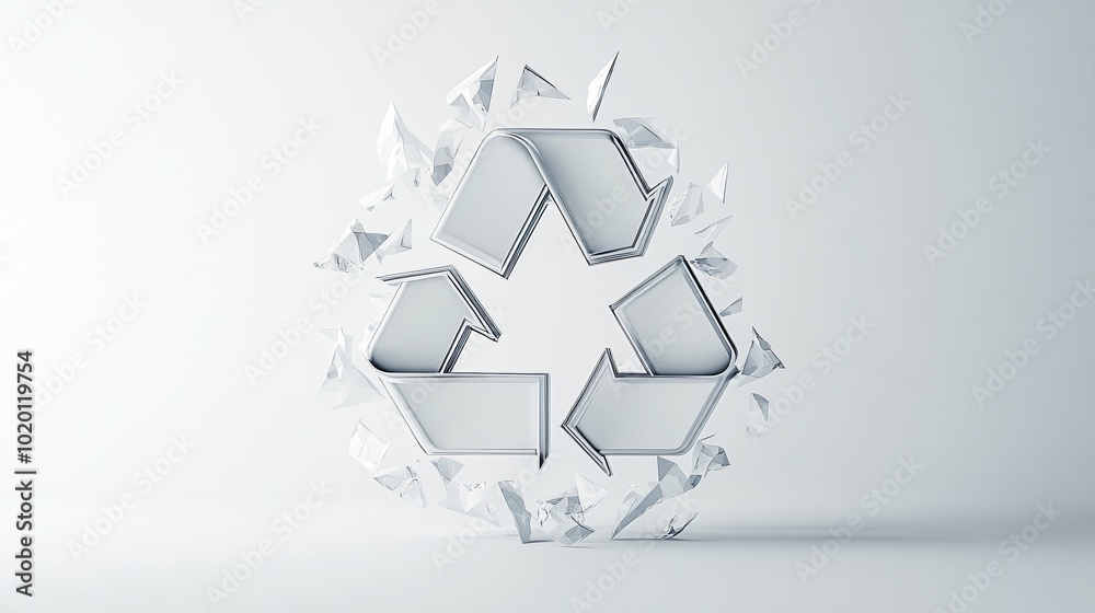 2D Vector of a Trash Recycling Symbol