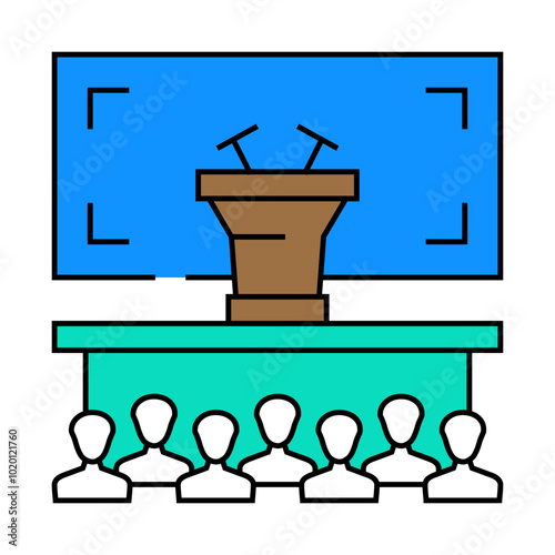 panel discussion line icon vector. panel discussion sign. isolated symbol illustration