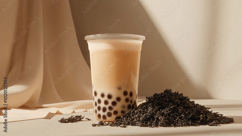 Stylish 3D Mockup of Bubble Tea Presentation Stylish 3D Mockup of Bubble Tea Presentation