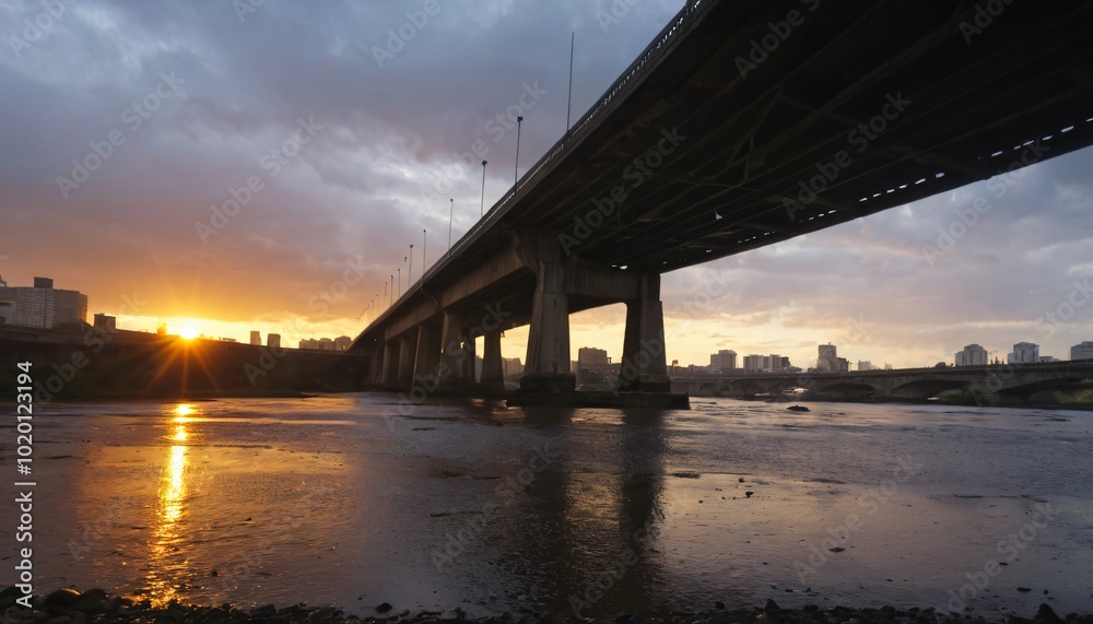 below bridges river side