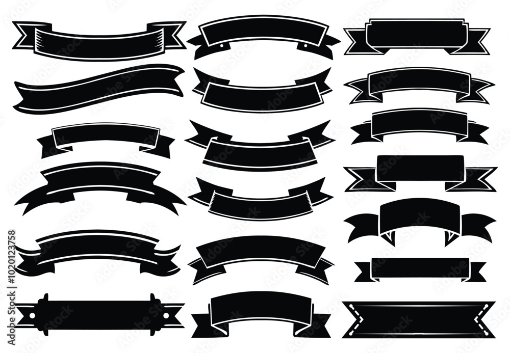 Ribbon Banner Vector Set Ribbon Banner Vector Set
