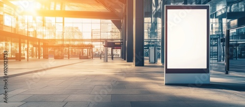 Blank Billboard in City Setting