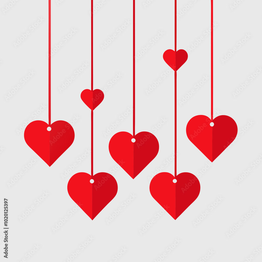 Elegant Hanging Heart Designs with Thin Strings for Romantic Themes Elegant Hanging Heart Designs with Thin Strings for Romantic Themes