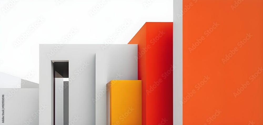 minimalist architectural rendering of modern buildings in simple and clean geometric forms and vibrant colors minimalist architectural rendering of modern buildings in simple and clean geometric forms and vibrant colors