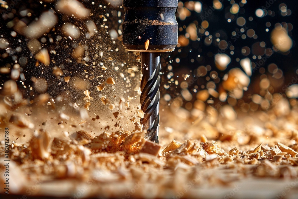 custom made wallpaper toronto digitalNahaufnahme von einem Bohrer der in Holz bohrt