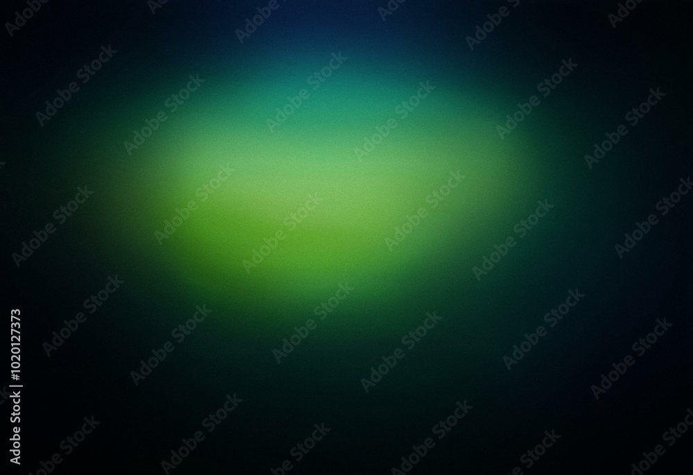 Fototapeta premium Abstract grainy gradient background with a green center and dark edges.