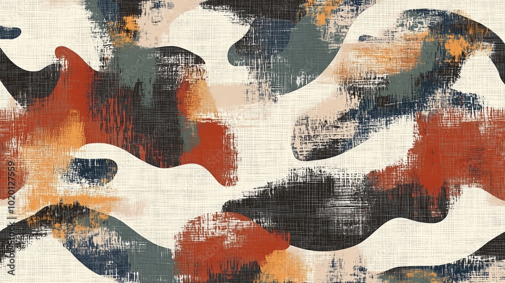 Fancy fabric linen, blended with washed coat surface tile jacquard texture digital printing pattern design. Yarns for sports style. Vector fabric seamless pattern. Abstract natural textured