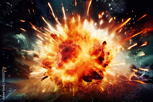 digital burst a bursting explosive digital collage effect photo