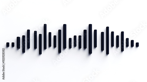 sound wave equalizer element, white background creative copy space concept