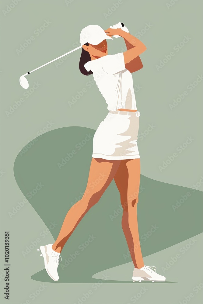 Illustration einer Golfspielerin Illustration einer Golfspielerin