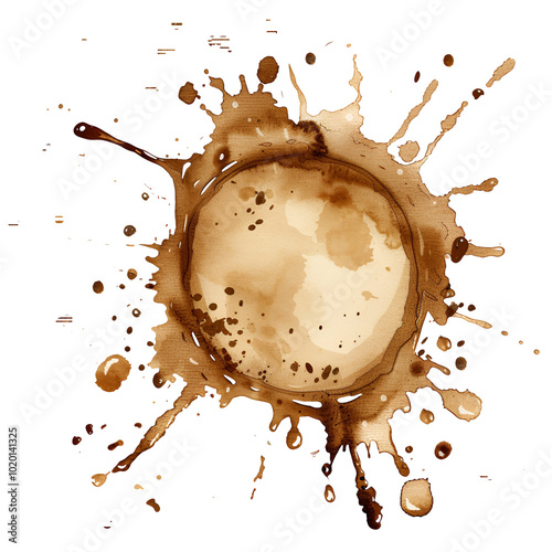 Coffee Vintage Stain Clipart Vector Illustration