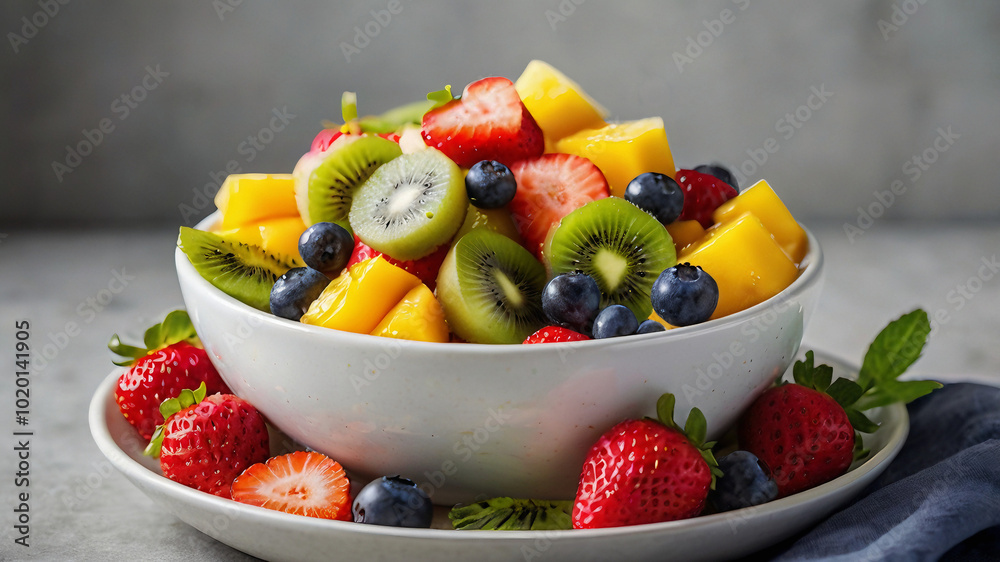 Vibrant Fruit Salad with Fresh Berries and Honey Drizzle Vibrant Fruit Salad with Fresh Berries and Honey Drizzle