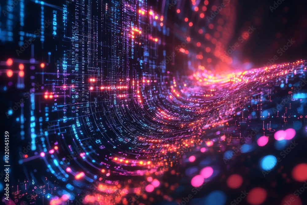 Fototapeta premium Digital Technology background of data and network