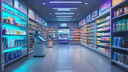 Modern store interior with vibrant product displays.