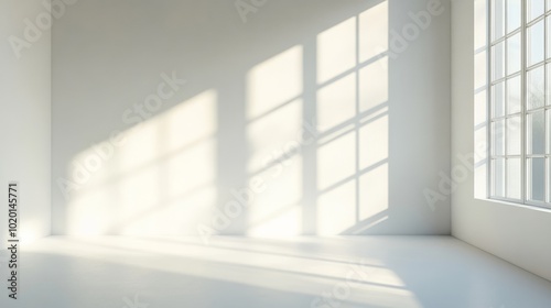 An empty white background with soft shadows,
