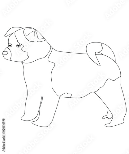 Cute dogs coloring page for kids and adults