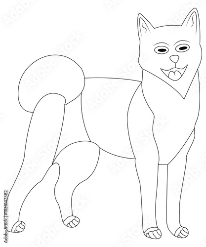 Cute dogs coloring page for kids and adults photo