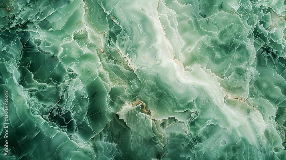 Obraz premium Green Marble Stone with Veins and Patterns