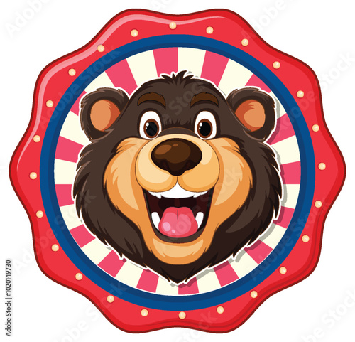 Happy Bear in Circus Badge