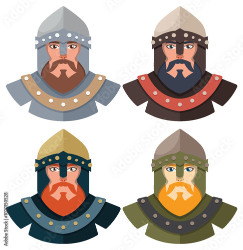 Medieval Knights Vector Illustration