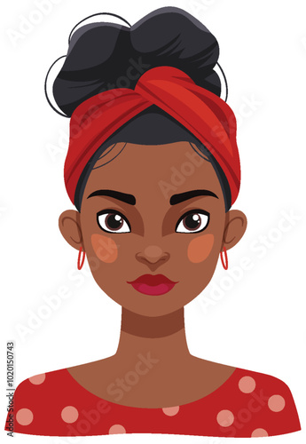 Stylish Woman with Red Headwrap